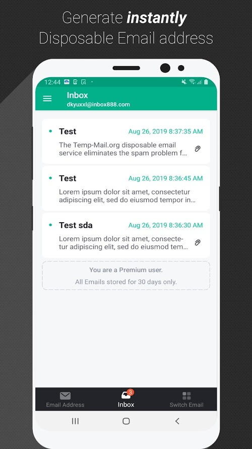 temp mail mod apk premium